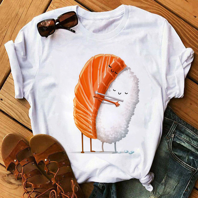 Cute Sushi Hug Short Sleeve T-shirts