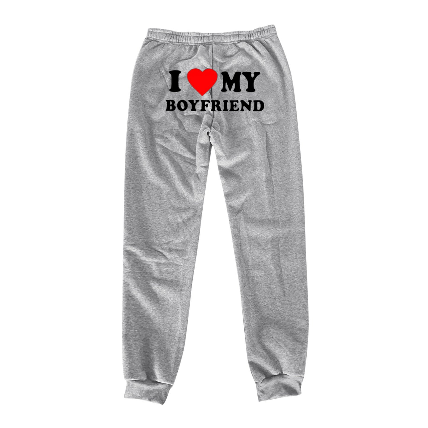 I Love MY BOYFRIEND Printed Casual Sweatpants