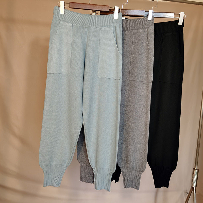 Casual Elastic Versatile Wool Radish pants Warm Trousers for Women - Zac Store