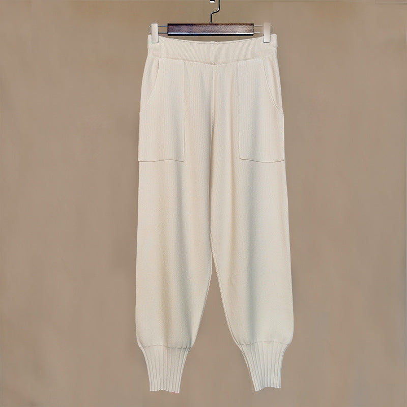 Casual Elastic Versatile Wool Radish pants Warm Trousers for Women - Zac Store