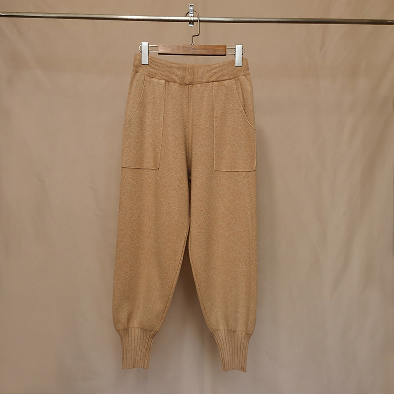 Casual Elastic Versatile Wool Radish pants Warm Trousers for Women - Zac Store