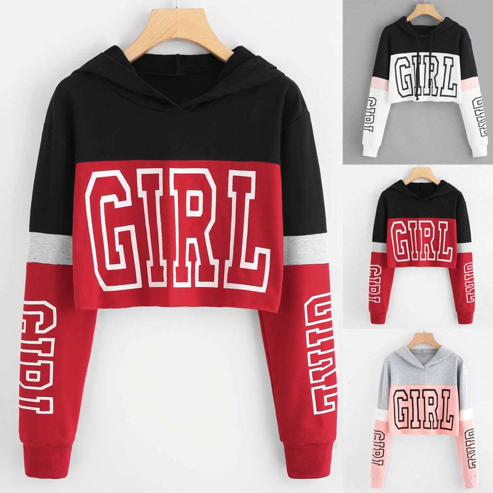 Crop Top Hoodie  Sweatshirt