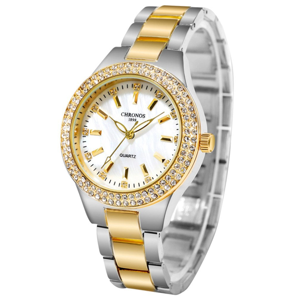 Diamond-studded Quartz Women's Watch - Zac Store