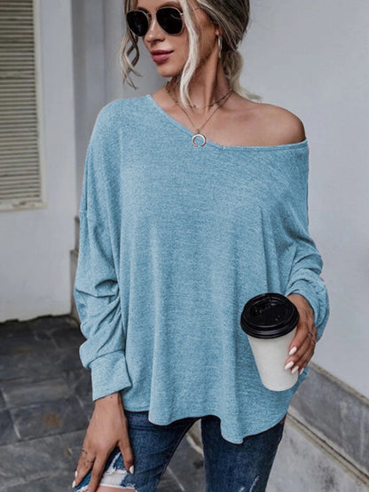 Full Size Double Tie Drop Shoulder Long Sleeve T-Shirt