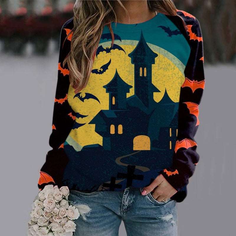 Halloween Cartoon Print Sweatshirt