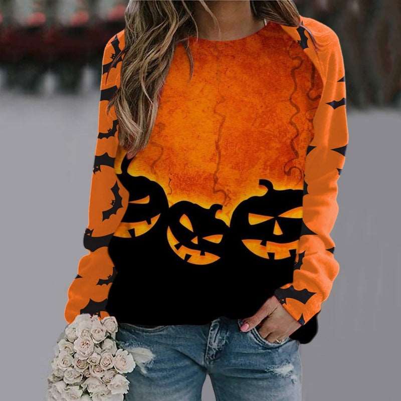 Halloween Cartoon Print Sweatshirt