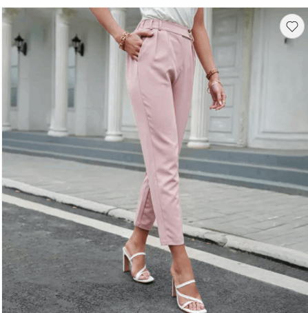 High Waist Slim Cropped Trousers New Style Pants