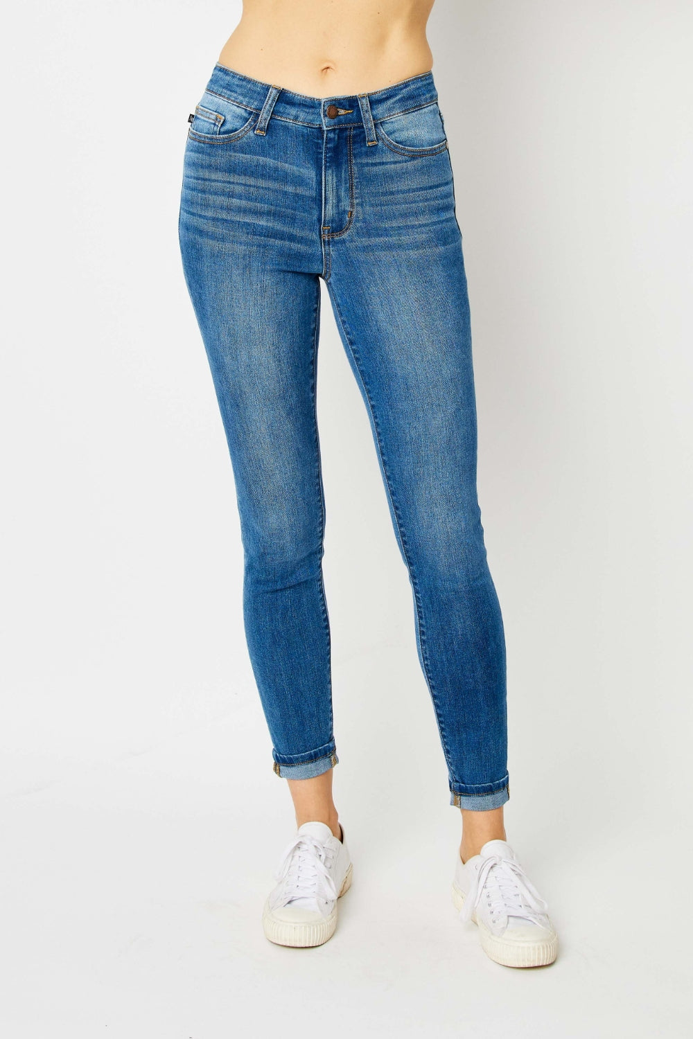 Judy Blue Full Size Cuffed Hem Skinny Jeans - Zac Store