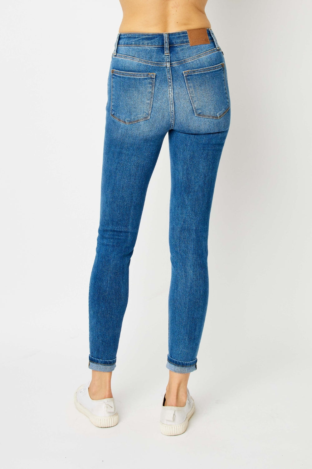 Judy Blue Full Size Cuffed Hem Skinny Jeans - Zac Store