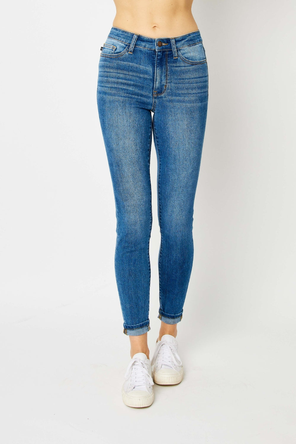 Judy Blue Full Size Cuffed Hem Skinny Jeans - Zac Store