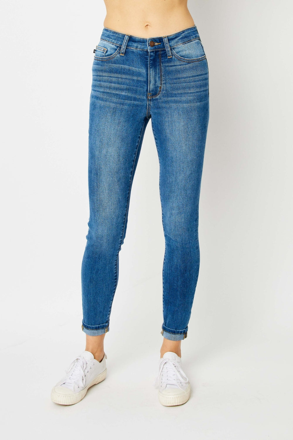 Judy Blue Full Size Cuffed Hem Skinny Jeans - Zac Store