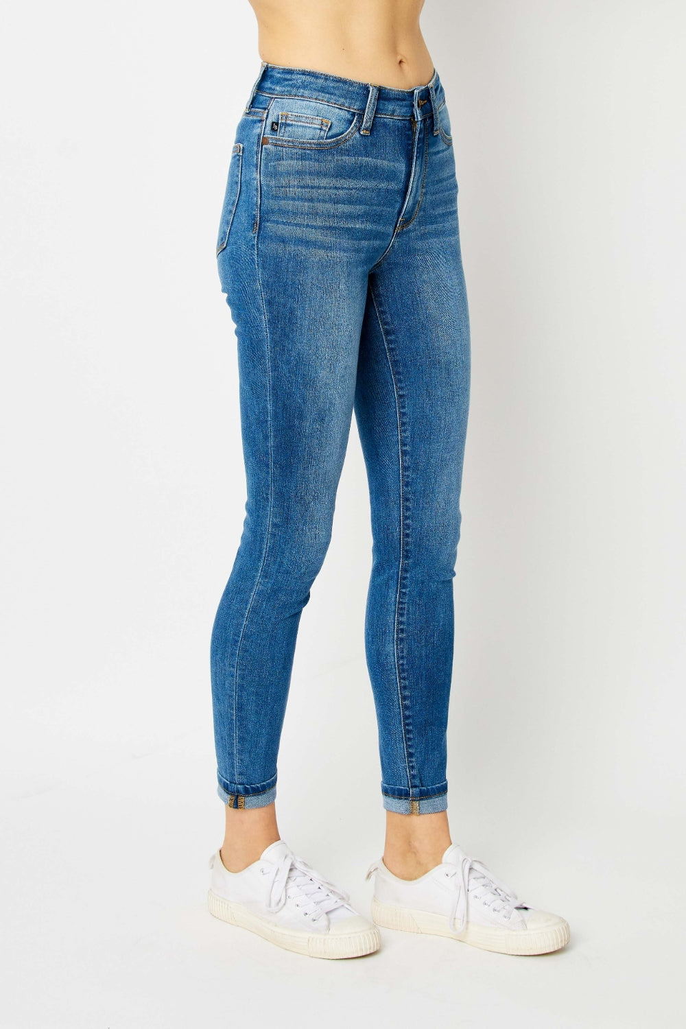 Judy Blue Full Size Cuffed Hem Skinny Jeans - Zac Store