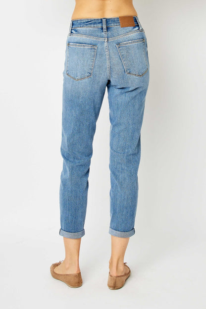 Judy Blue Full Size Cuffed Hem Slim Jeans - Zac Store