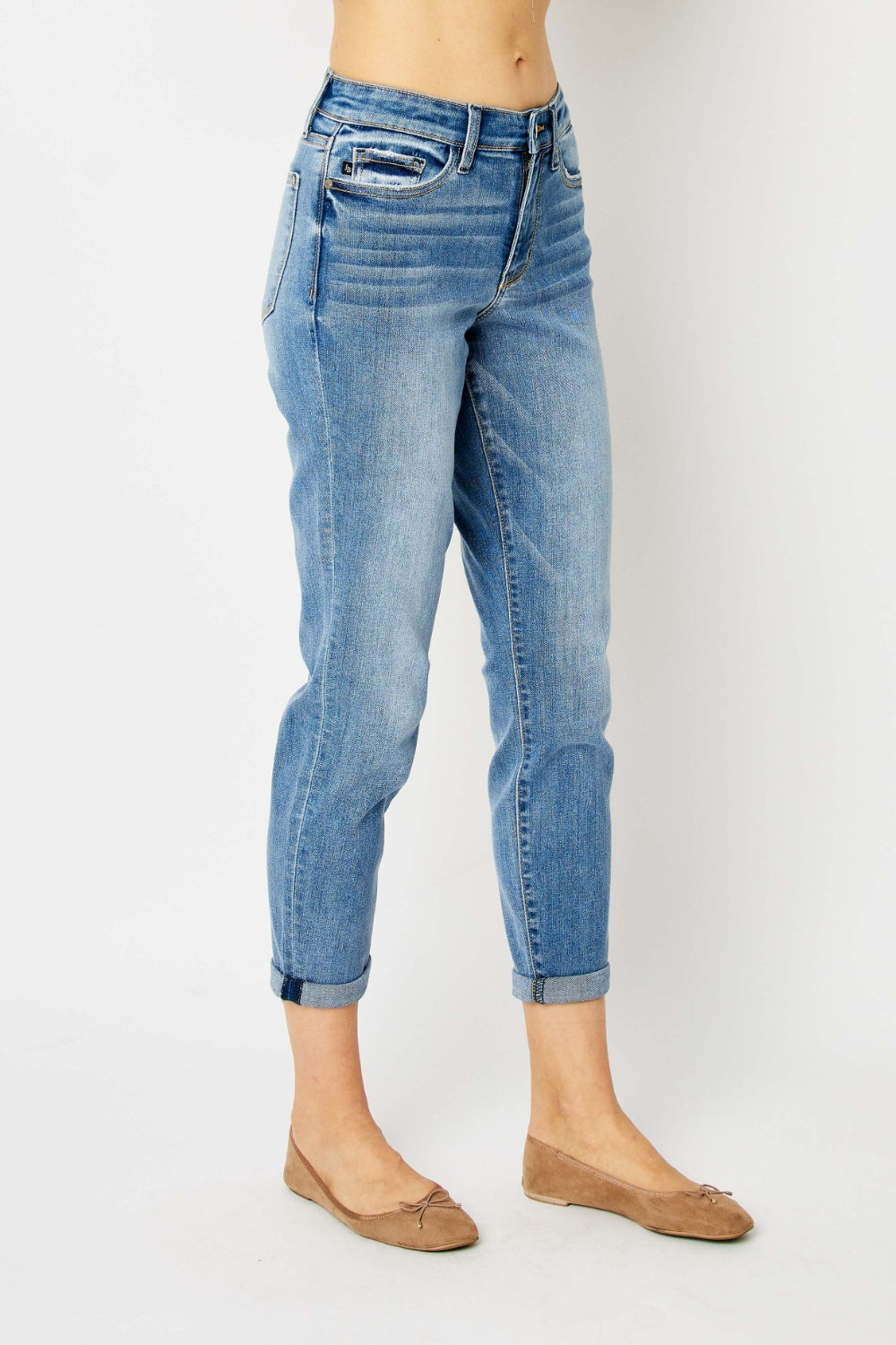 Judy Blue Full Size Cuffed Hem Slim Jeans - Zac Store