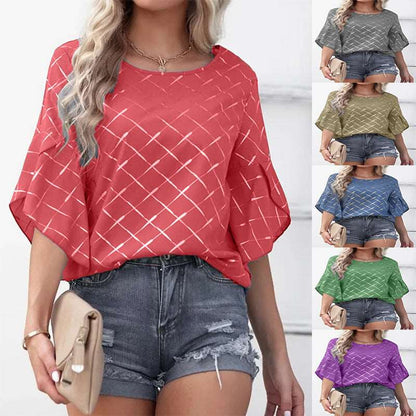 Loose Casual Ruffle Sleeve Top T-shirt