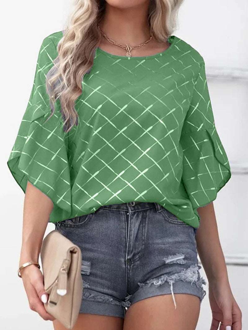 Loose Casual Ruffle Sleeve Top T-shirt