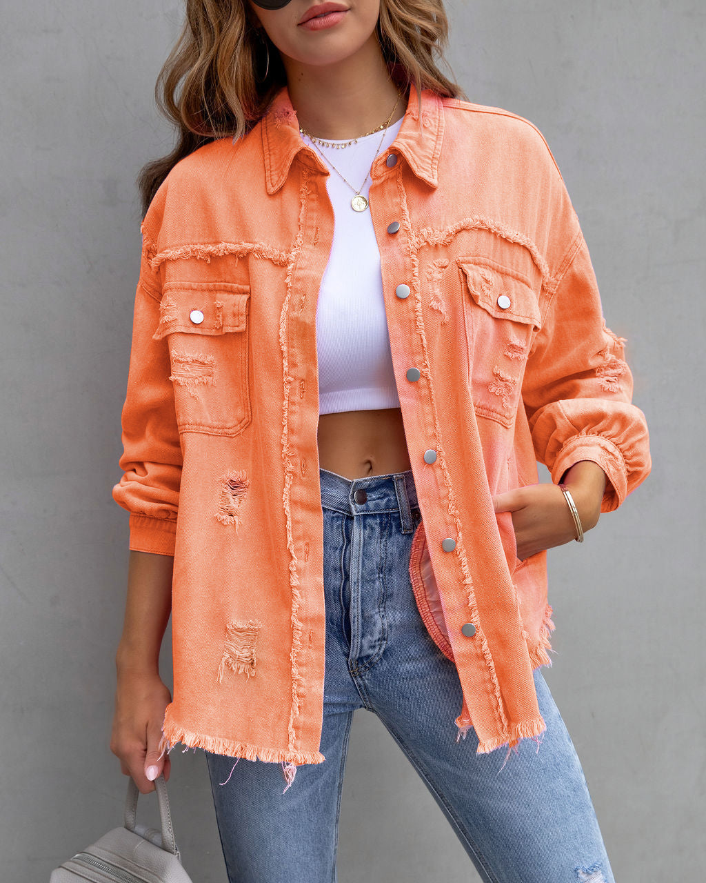 Ripped Shirt Jacket - Zac Store