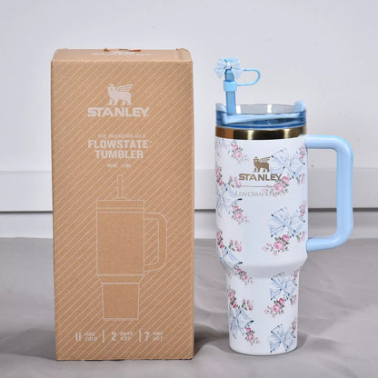 Love…Shack Fancy Stanley Tumbler 40oz Rosa Beaux Blue “NEW” SEALED “IN HAND”