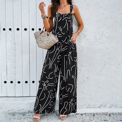 Square Neck Jumpsuit With Pockets - Zac Store