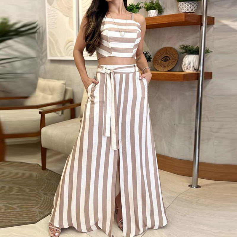 Striped Print Younger Skirt Suit - Zac Store