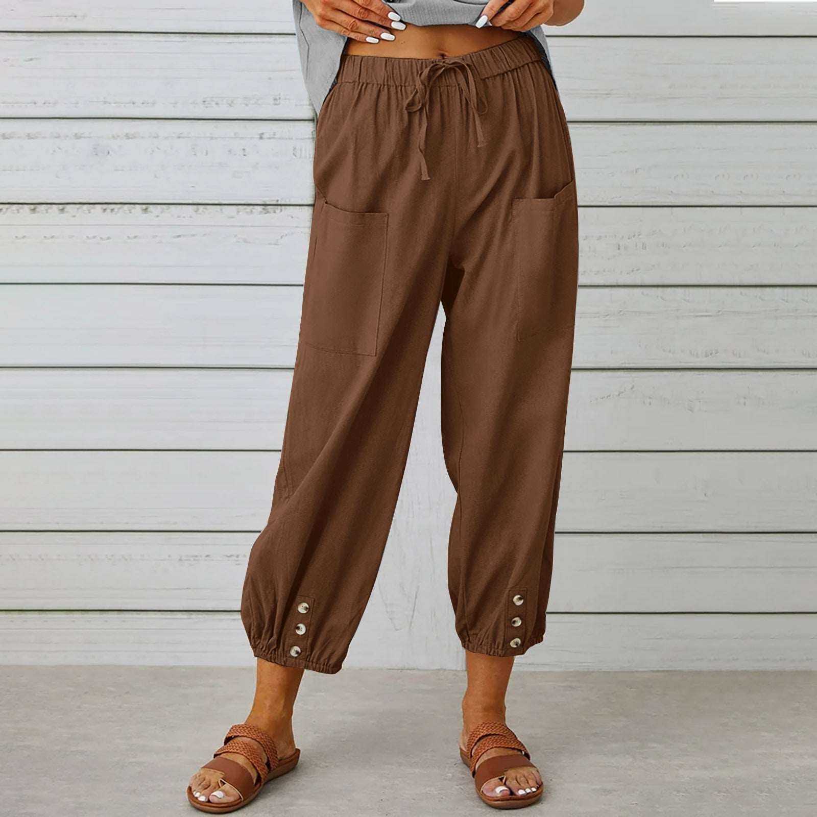 Women Drawstring Tie Pants