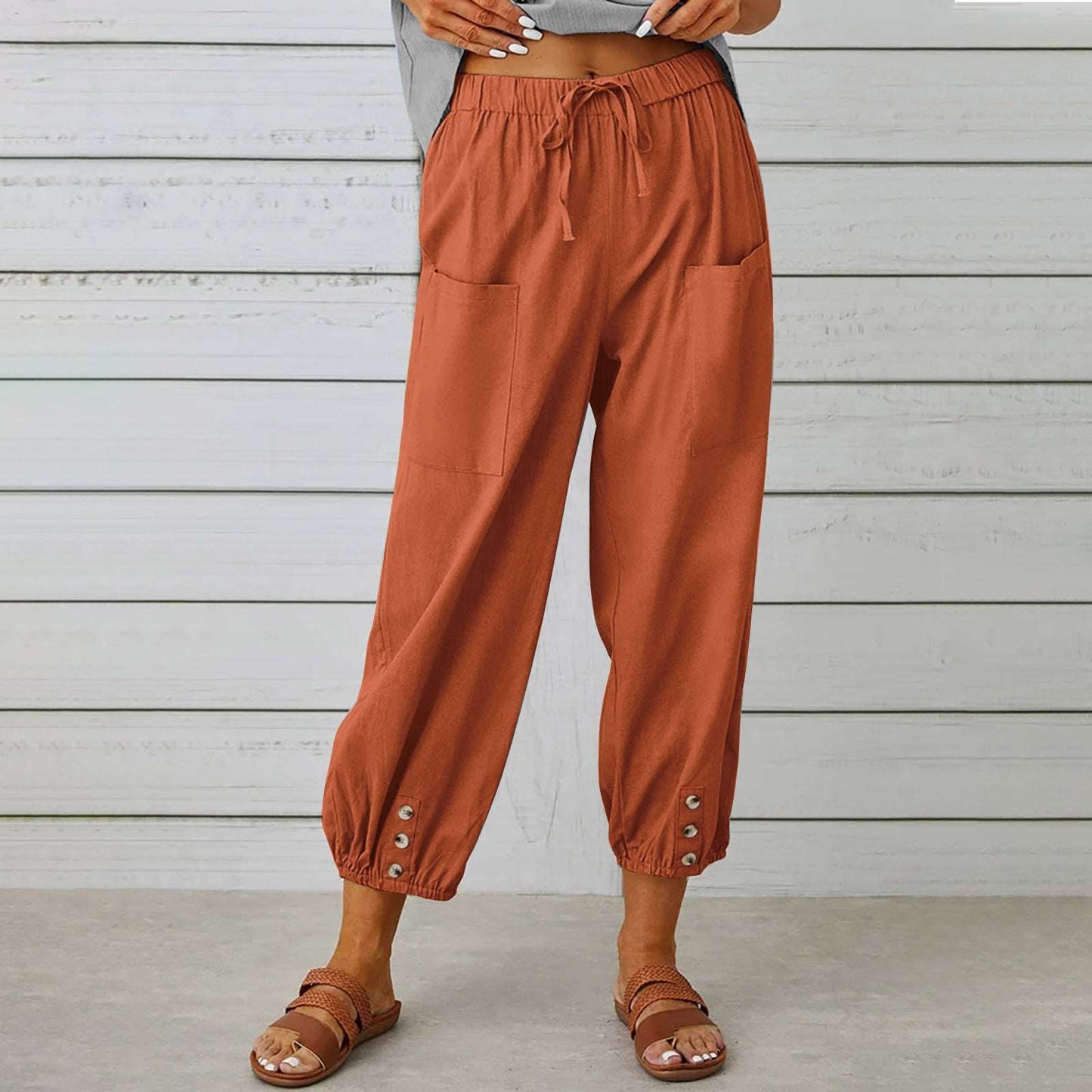 Women Drawstring Tie Pants