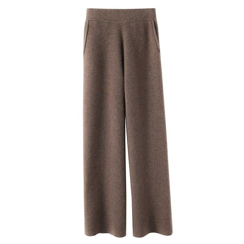 Women's Casual Wide-leg Wool Pants - Zac Store