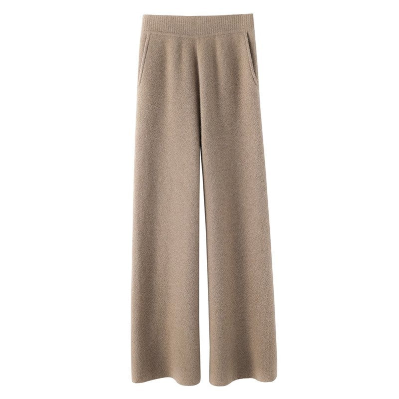 Women's Casual Wide-leg Wool Pants - Zac Store