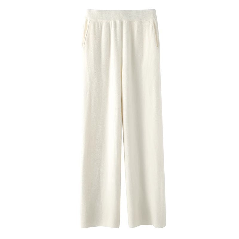 Women's Casual Wide-leg Wool Pants - Zac Store