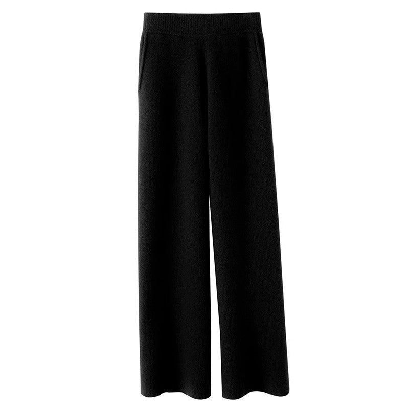 Women's Casual Wide-leg Wool Pants - Zac Store