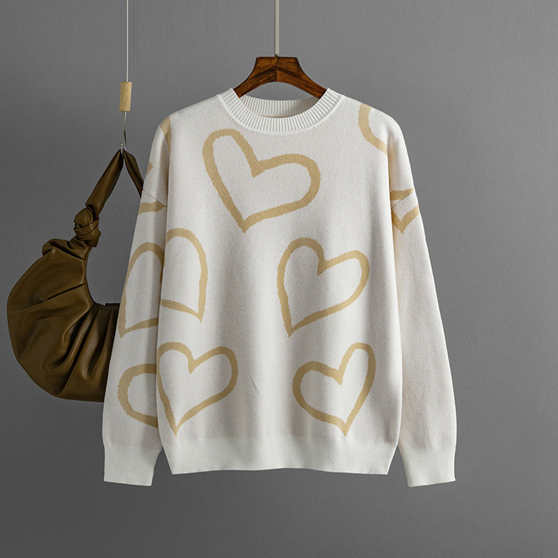 Women's Heart Color Sweater - Zac Store