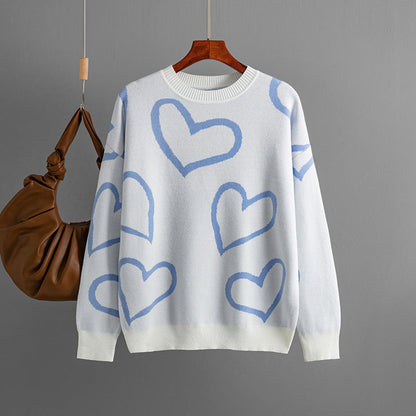 Women's Heart Color Sweater - Zac Store