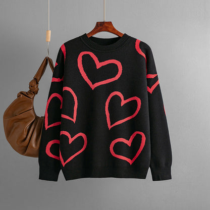 Women's Heart Color Sweater - Zac Store