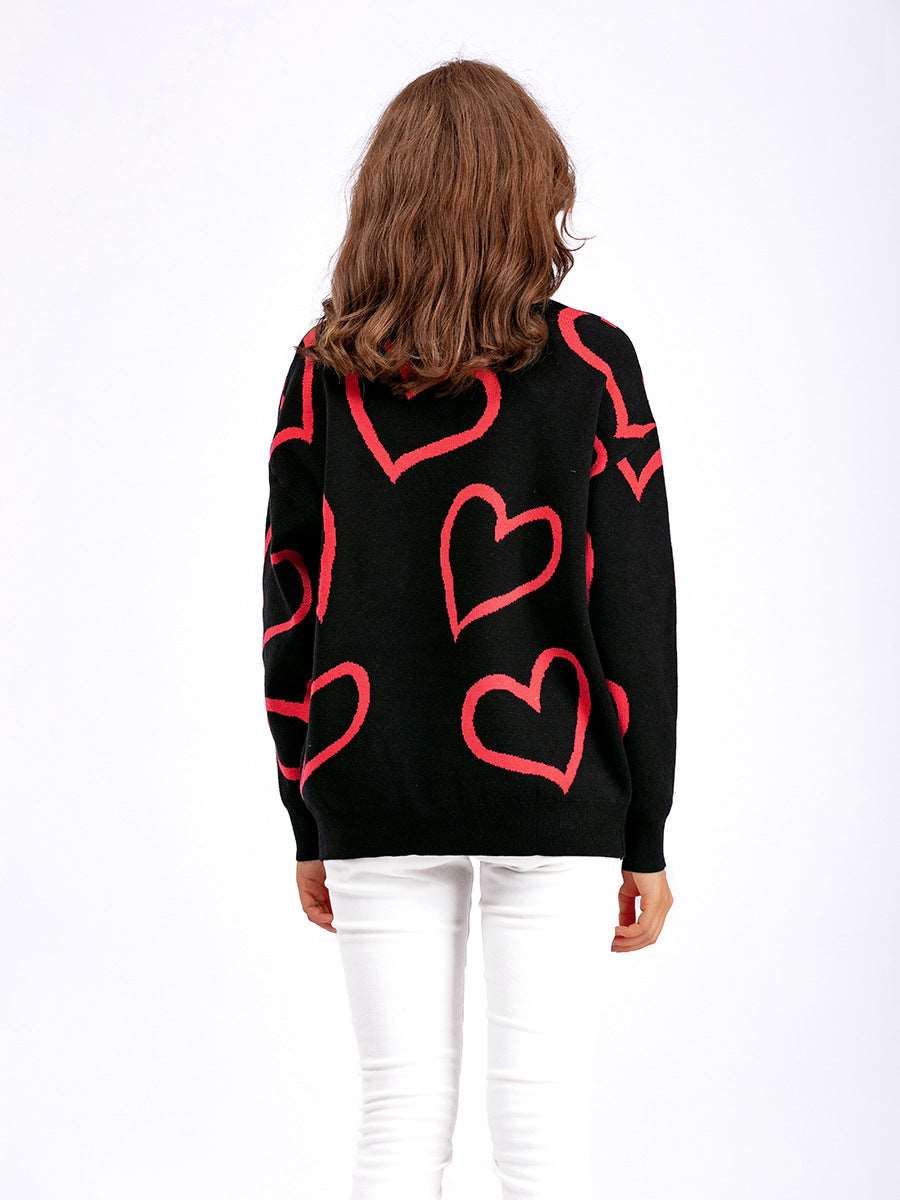 Women's Heart Color Sweater