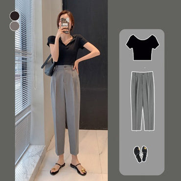 Women's High Waist Straight Pants - Zac Store