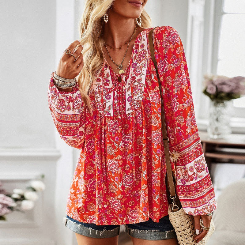 Women's Printed Long Sleeve Shirt - Zac Store