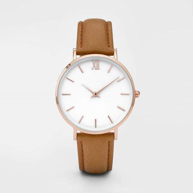 Women Watches Leather Quartz - Zac Store