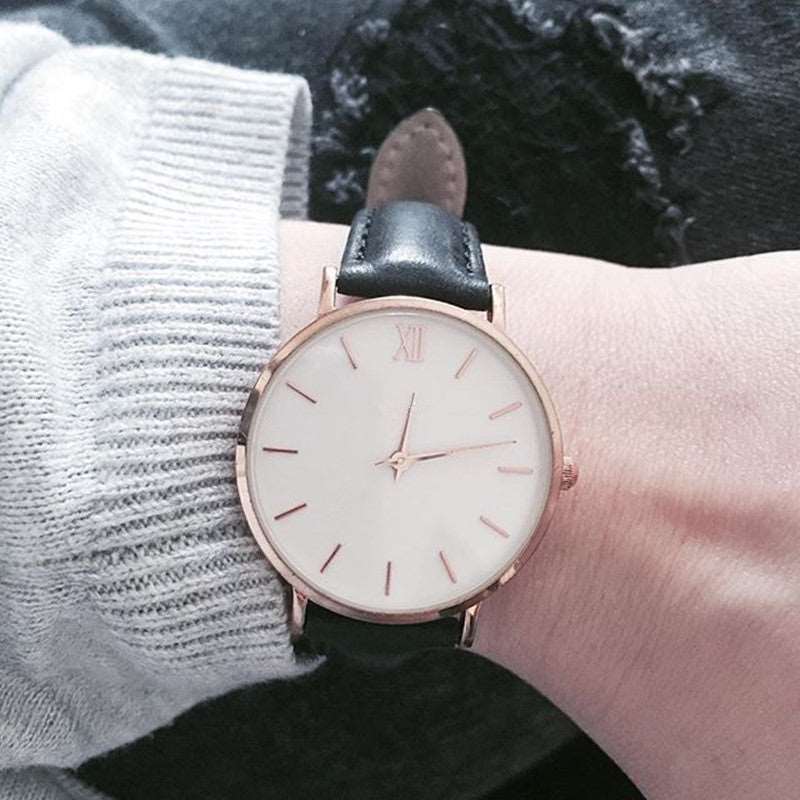 Women Watches Leather Quartz