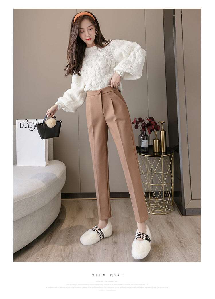 Woolen Trousers Women Are Thin Daddy Harem Pants